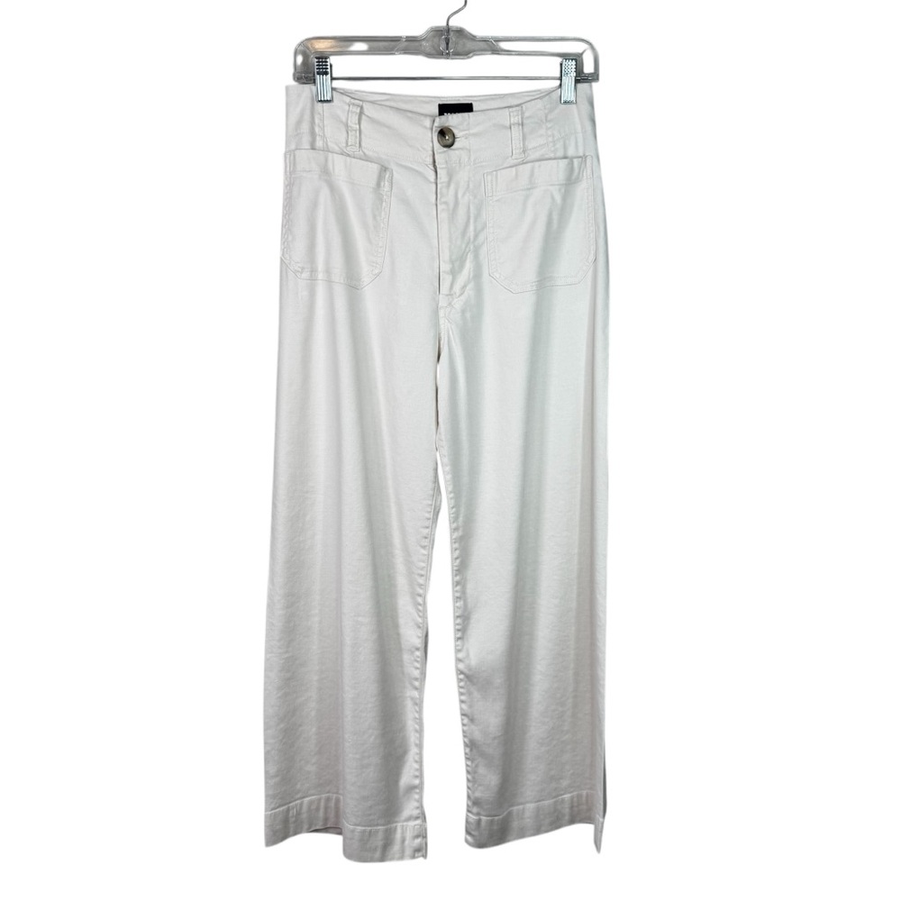 Anthropologie Maeve The Colette Cream High Rise Wide Leg Pants Size 27